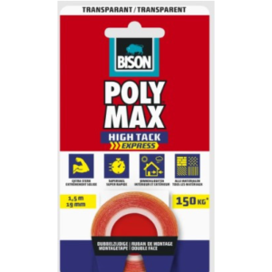 Ruban De Montage Poly Max Double Face Express 1,5 M X 19 Mm Transparent