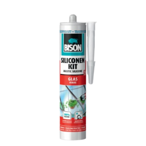 Kit Mastic silicone pour verre transparent 300 ml