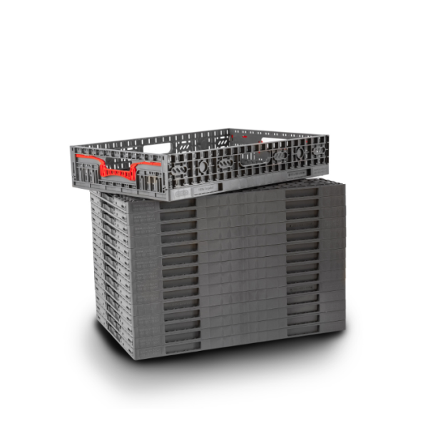 Caisse Pliable Avec Poignées 600X400X110Mm Gris