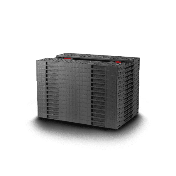 Caisse pliable avec poignées 600x400x150mm gris
