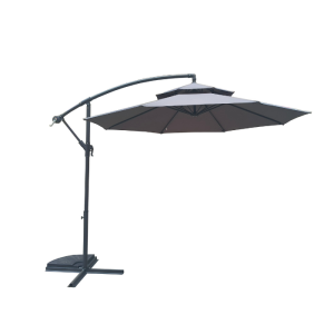 Parasol de jardin 3x2m struct gris fonce toile bordeaux