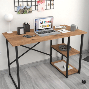 Bureau d'étude avec 2 étagères 60x120x75 cm métal PIN