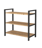 Meuble à chaussures à 3 étagères en métal et pin 70 x 66 x 36 cm – Image 3