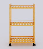 Desserte 3 niveaux en bambou 44,5 x 38 x 75 cm – Image 4