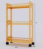 Desserte 3 niveaux en bambou 44,5 x 38 x 75 cm – Image 2