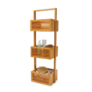Étagère 3 Niveaux En Bambou 27 X 19 X 80 Cm