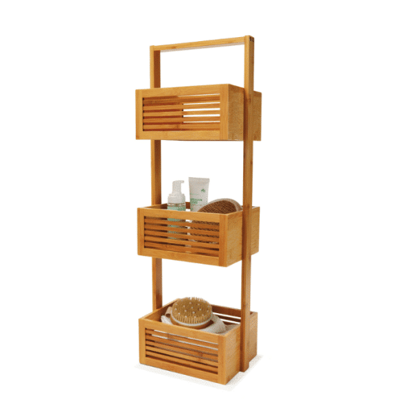 Étagère 3 Niveaux En Bambou 27 X 19 X 80 Cm