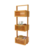 Étagère 3 niveaux en bambou 27 x 19 x 80 cm – Image 2