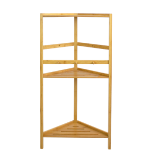 Étagère D’Angle 3 Niveaux En Bambou 45,6 X 24,5 X 90 Cm