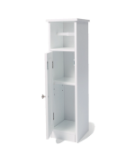 Meuble de rangement papier toillet en MDF blanc 19 x 19 x 68 cm – Image 2