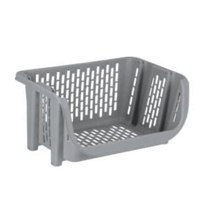 Panier De Rangement Superposable Gris 49X36X25Cm