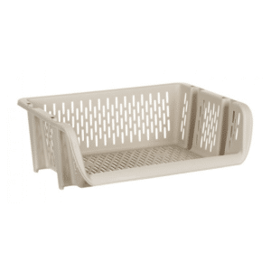 Panier De Rangement Superposable Beige 39X30,5X13Cm