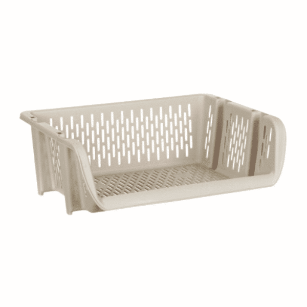 Panier De Rangement Superposable Beige 39X30,5X13Cm