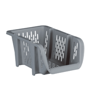 Panier de rangement superposable gris 30,7x20x13,4 cm