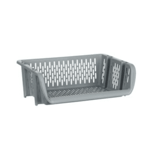 Panier de rangement superposable gris 39x30,5x13cm