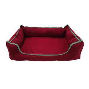 Coussin chien en polyester bordeau 80x50cm