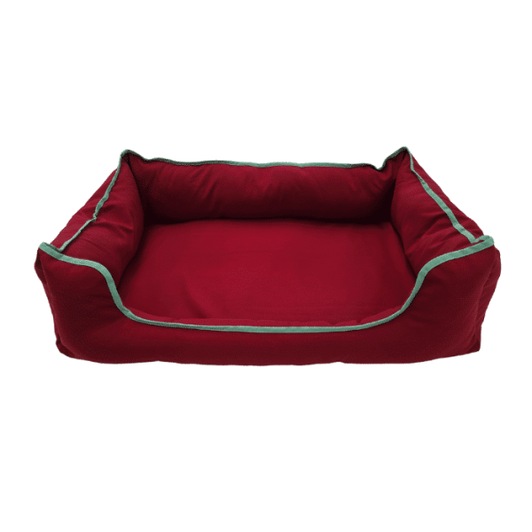 Coussin chien en polyester bordeau 80x50cm
