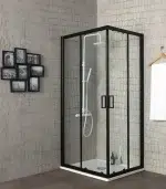 Cabine de douche carré 5mm 80 x 80 x 190 cm noir