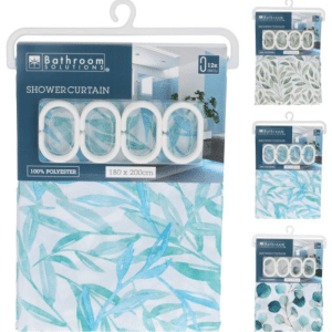 Rideau De Douche En Polyester 180 X 200 Cm 3 Assorti