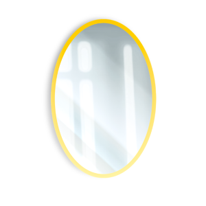 Miroire salle de bain ovale LED 3 luminaires  60 x 80 cm