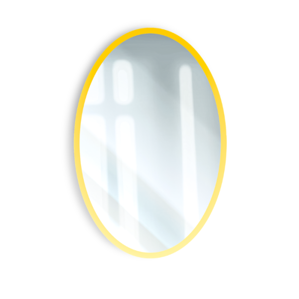 Miroire salle de bain ovale LED 3 luminaires  60 x 80 cm