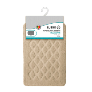 Tapis Salle De Bain Diamante Beige 60X40Cm