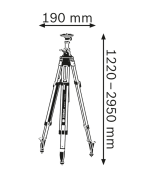 Trépied PRO BT 300 HD hauteur 122 à 295cm filetage 5/8″ – Image 3