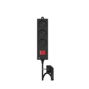 Bloc multiprise 3 prises 2P+T 3M noir