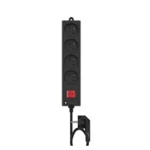 Bloc multiprise 4 Prises 2P+T 3M noir