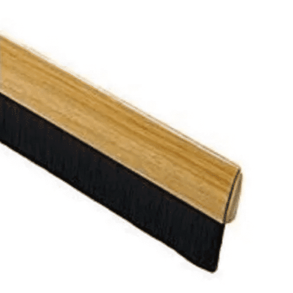 Bas de porte adhésif à brosse bois clair 100 cm