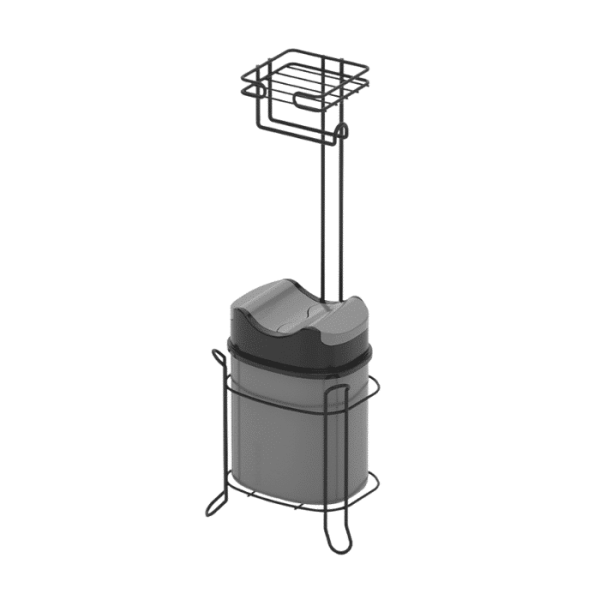 Support Papier Toilette Avec Poubelle 5.5L Noir