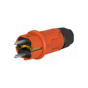 Fiche male orange 2P+t 16A 230V IP54