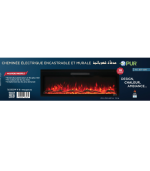 Cheminee electrique encastrable et murale 182,8x14x54,5 cm – Image 2
