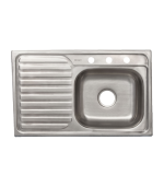 Évier inox 1 bac + égouttoir 80x50 cm droit