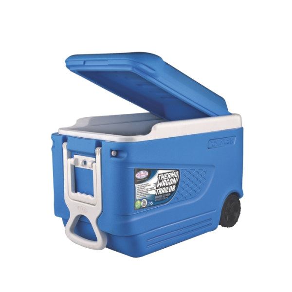 Glacière thermowagon 45 L avec roues bleu