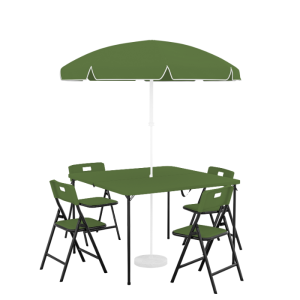 Set table nova+ 4 chaises + parasol olive