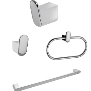 Kit D’Accessoires De Salle De Bain 4 Pièces Lusso Armonia Chromé