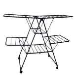 Sèche-linge XL Lusso 157x61x131 cm avec Roulettes et revêtement carbone noir