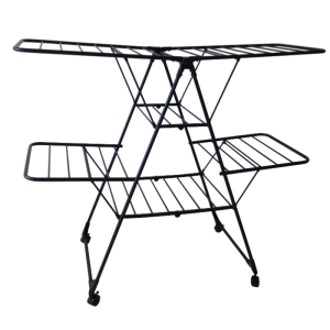 Sèche-linge XL Lusso 157x61x131 cm avec roulettes et revêtement carbone noir