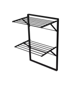 Sèche-linge mural Lusso 2 Niveaux 60x39,5x88 cm avec revêtement carbone noir