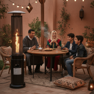 Chauffage à gaz d’extérieur totem 15000 W noir mat