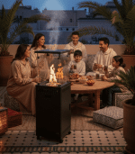 Cheminée à gaz d’extérieur 13000 W noir