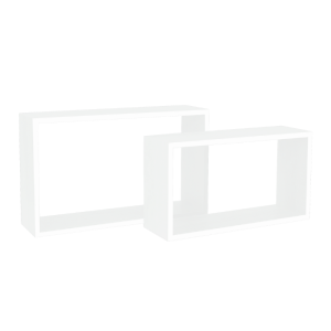 Set 2 étagères cubes rectangulaires en MDF blanc