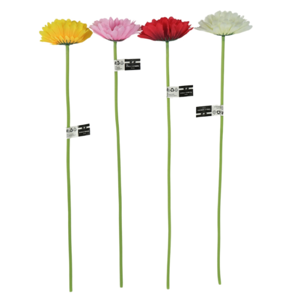 Fleur artificielle gerbera 50 cm 4 assorti