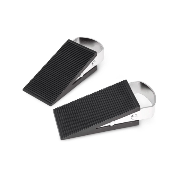 Set de 2 butoirs de porte wedge noir 12cm