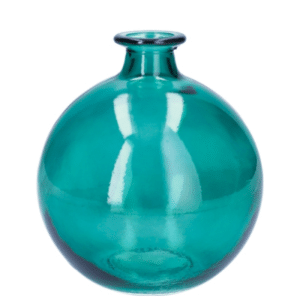 Vase en verre turquoise 17 cm