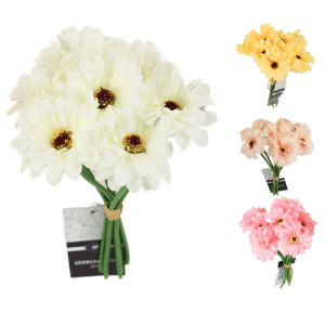 Set de 7 fleurs artificielle gerbera 23 cm 4 assorti