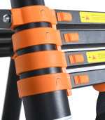 Échelle télescopique double VAROX 2.85+2.85 m en aluminum noir et orange 7+7 marches – Image 5
