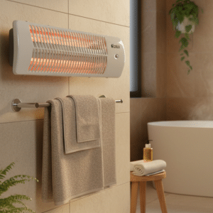 Radiateur Halogène Pour Salle De Bain 3 Tubes  3 Réglages 500 /1000 /1500W Ip 24 Ecolux