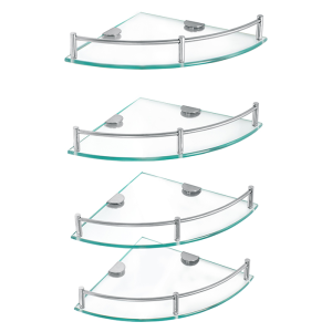 Ensemble De 4 Étagères D'Angle En Verre 24X38 Cm